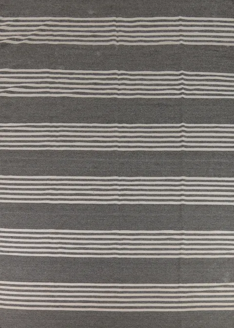 Striped Gray Kilim Durrie Oriental Area Rug 8x12