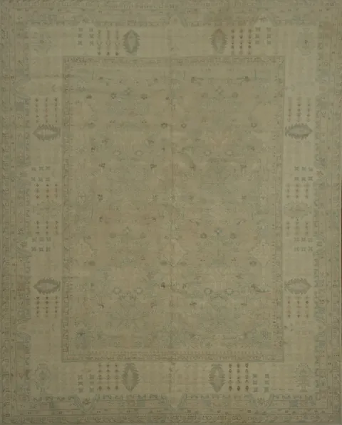Vegetable Dye Oushak Turkish Area Rug 9x13