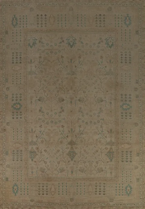 Vegetable Dye Oushak Turkish Area Rug 9x12