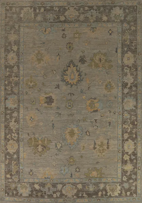 Vegetable Dye Oushak Turkish Area Rug 9x12
