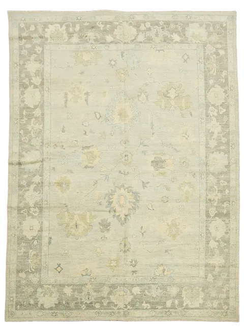 Vegetable Dye Oushak Turkish Area Rug 9x12