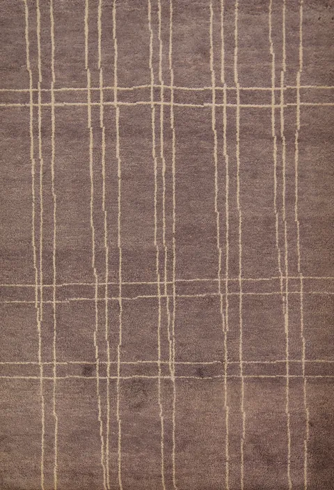 Brown Wool Moroccan Oriental Area Rug 6x8