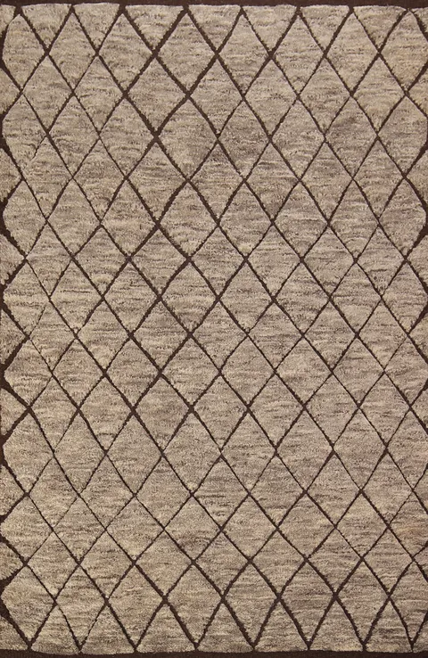 Trellis Wool Moroccan Oriental Area Rug 5x8