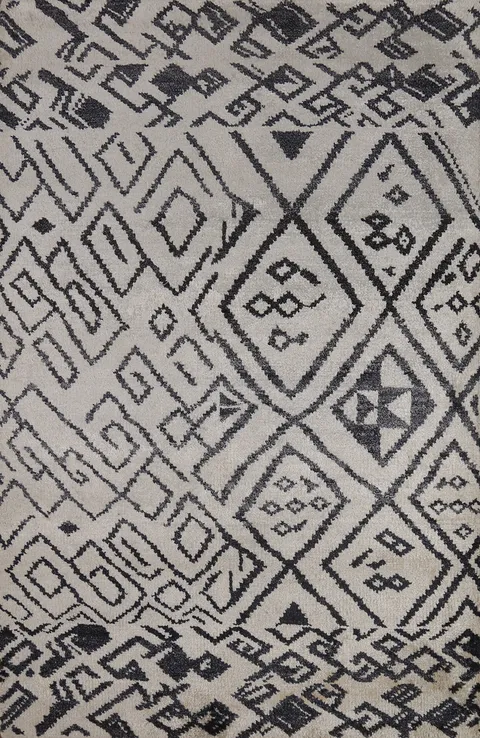 Abstract Wool Moroccan Oriental Rug 4x6