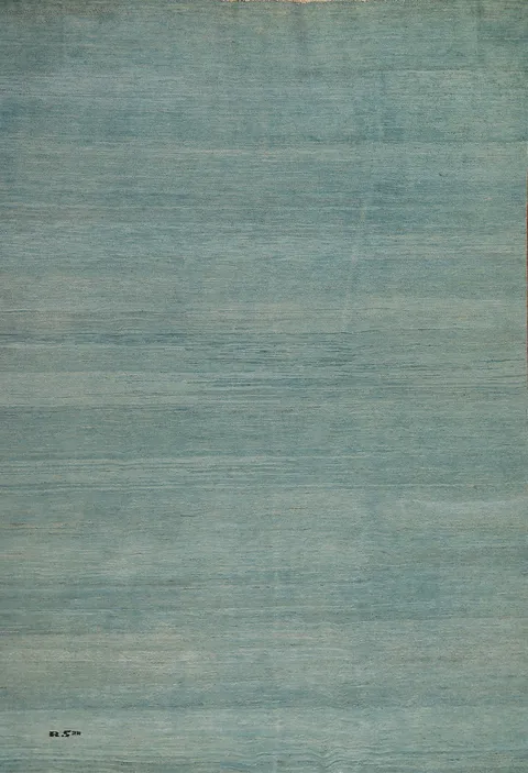 Aqua Blue Handmade Gabbeh Modern Area Rug 7x10