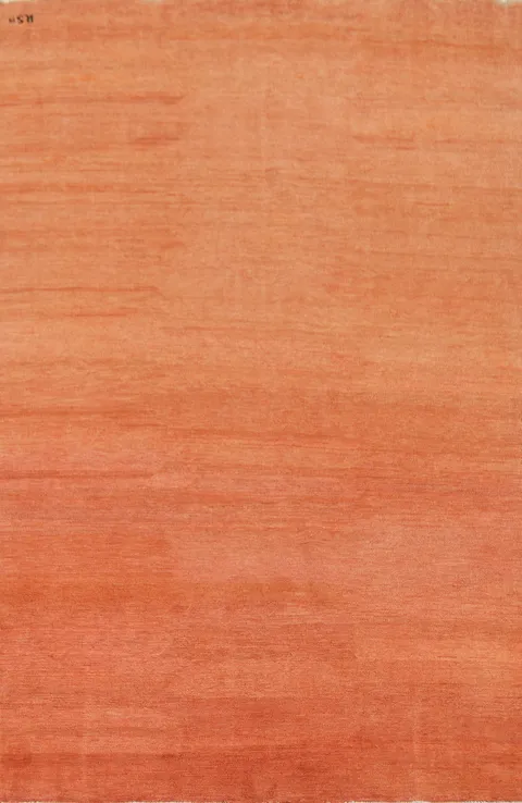 Orange Pink Wool Modern Gabbeh Oriental Area Rug 7x10