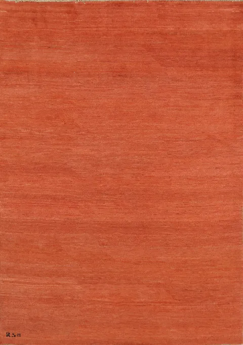 Orange Wool Modern Gabbeh Oriental Rug 5x7