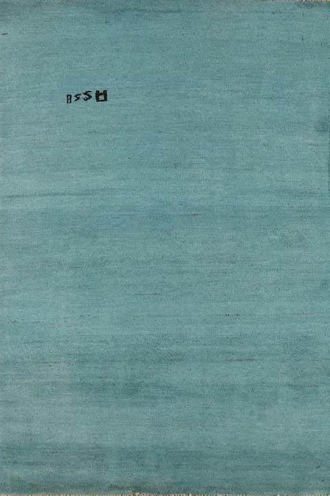 Modern Wool Aqua Gabbeh Oriental Rug 3x5