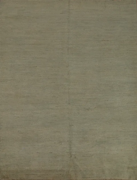 Green Wool Solid Gabbeh Modern Rug 5x6