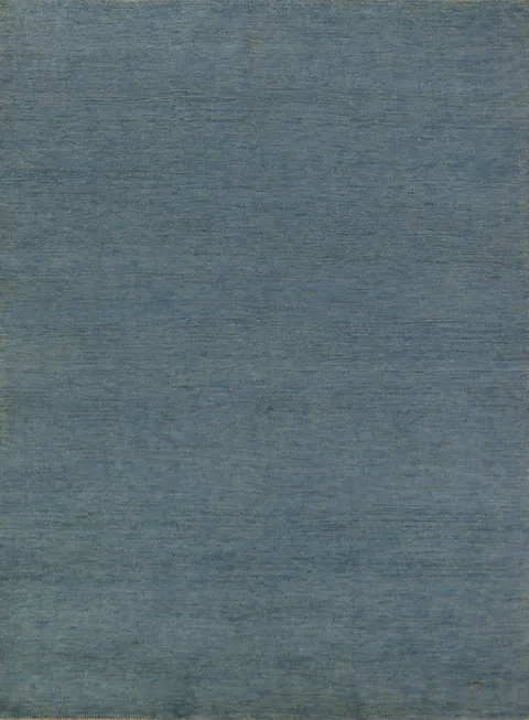 Handmade Blue Gabbeh Modern Wool Rug 5x7