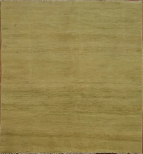 Solid Yellow Gold Modern Gabbeh Oriental Rug 5x6