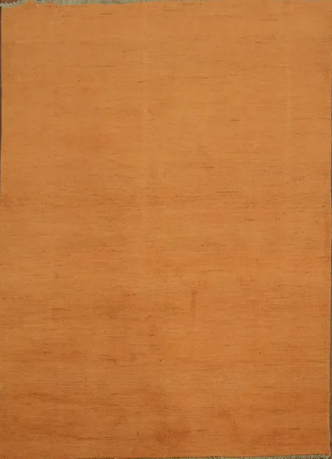 Orange Wool Handmade Gabbeh Modern Rug 5x7