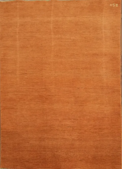 Orange Modern Wool Gabbeh Oriental Rug 5x7