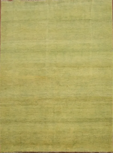 Green & Yellow Wool Gabbeh Modern Oriental Rug 5x7
