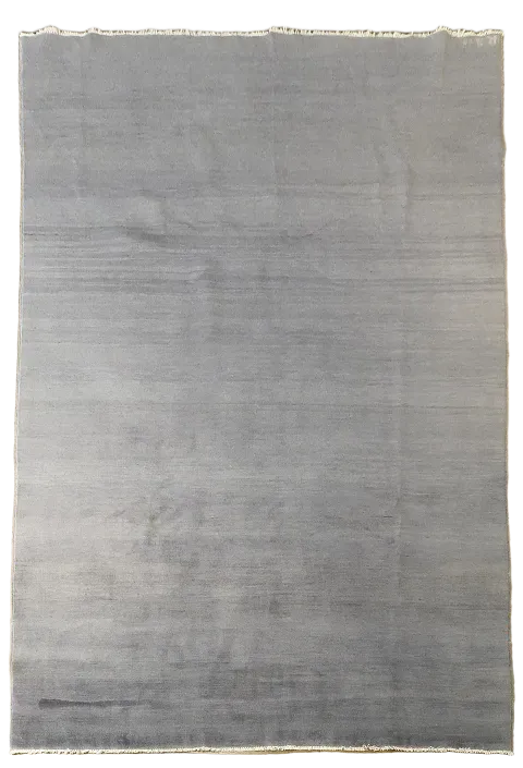 Modern Gray Blue Gabbeh Handmade Wool Area Rug 7x10