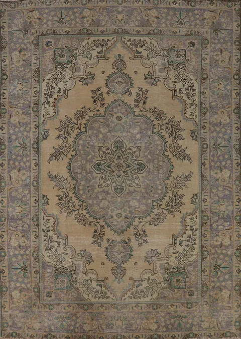 Vintage Wool Tabriz Persian Area Rug 6x9