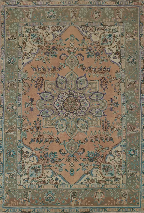 Vintage Wool Tabriz Persian Area Rug 6x10