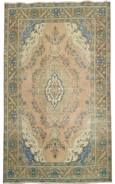 Vintage Wool Tabriz Persian Area Rug 6x10