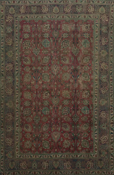 Vintage Floral Tabriz Persian Area Rug 8x11