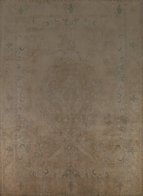 Vintage Wool Medallion Tabriz Persian Area Rug 10x13