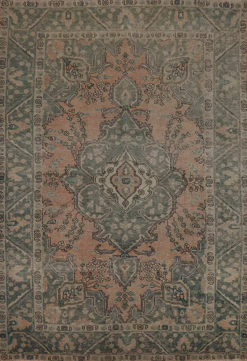 Vintage Wool Tabriz Persian Area Rug 7x10