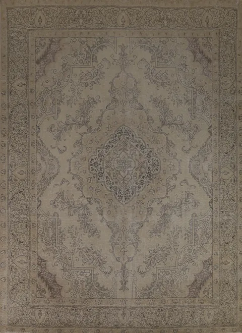 Geometric Wool Tabriz Persian Area Rug 10x13