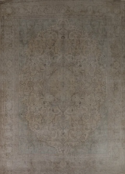 Vintage Wool Floral Tabriz Persian Area Rug 9x13