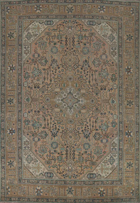 Wool Geometric Tabriz Persian Area Rug 8x11