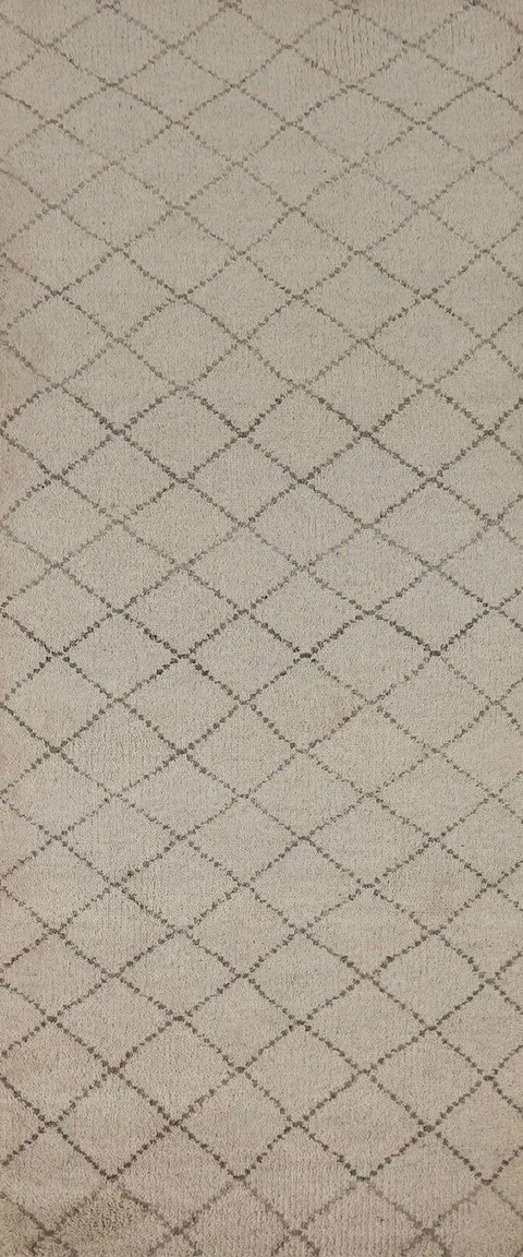 Trellis Wool Moroccan Oriental Runner Rug 3x8