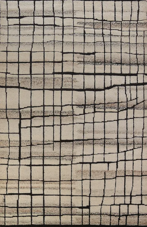 All-Over Wool Moroccan Modern Area Rug 5x8