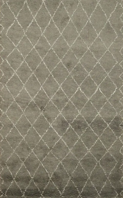 All-Over Brown Trellis Moroccan Indian Area Rug 5x8