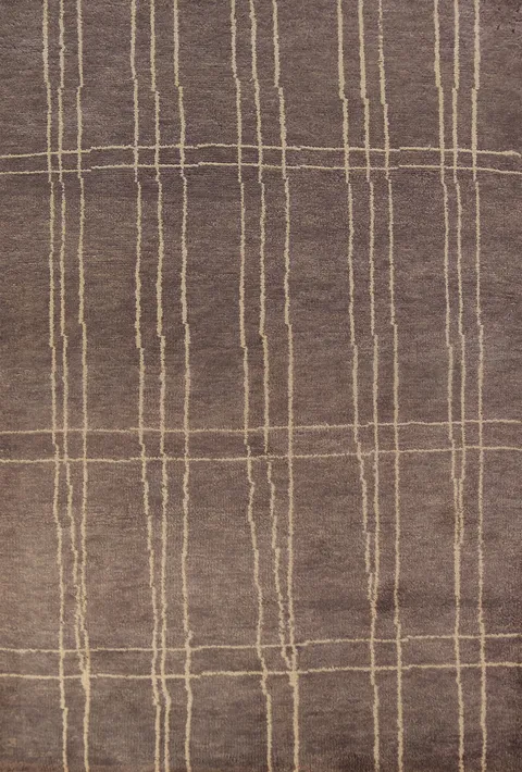 Brown Modern Wool Moroccan Oriental Area Rug 5x8