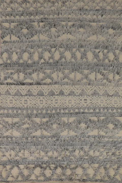 Beige & Gray Moroccan Shaggy Oriental Area Rug 5x8