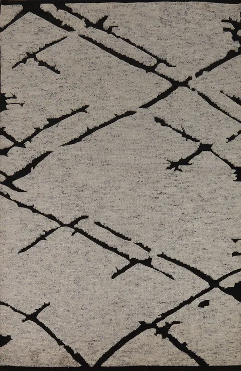 Abstract Wool Moroccan Oriental Area Rug 5x8