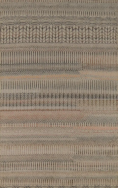 All-Over Wool Geometric Moroccan Oriental Area Rug 5x8
