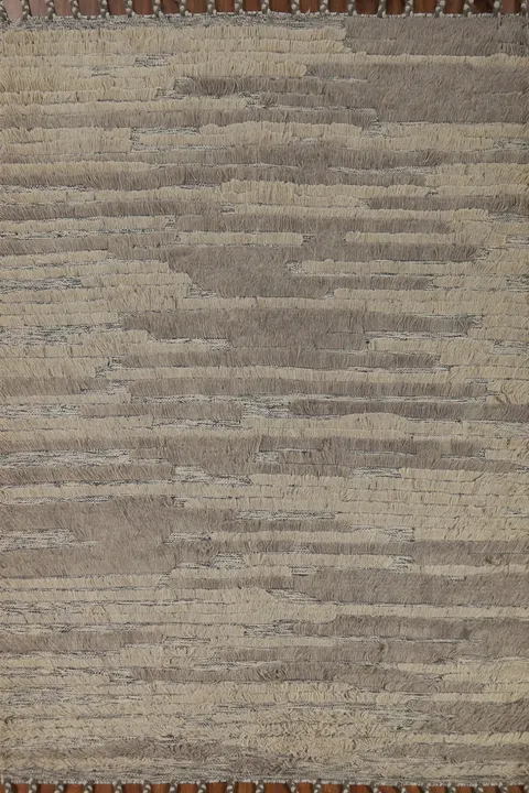 Striped Wool Moroccan Shaggy Oriental Area Rug 6x8