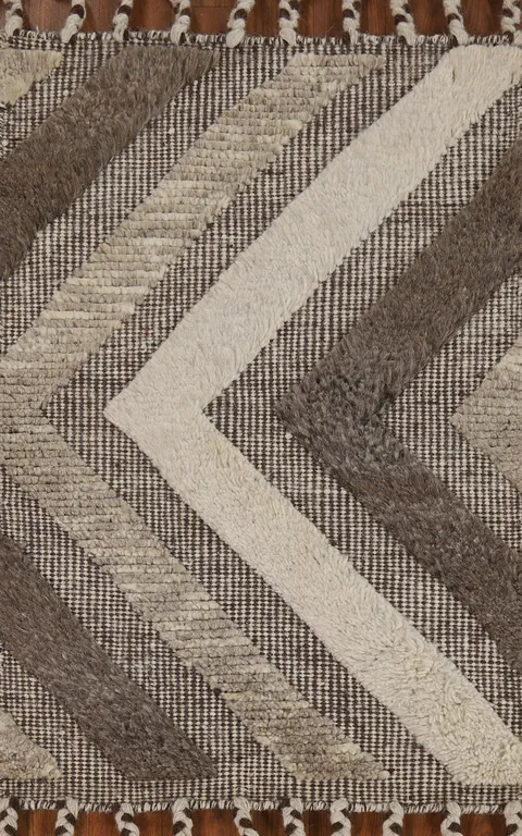 Earth Tone Carved Wool Moroccan Indian Rug 2x3