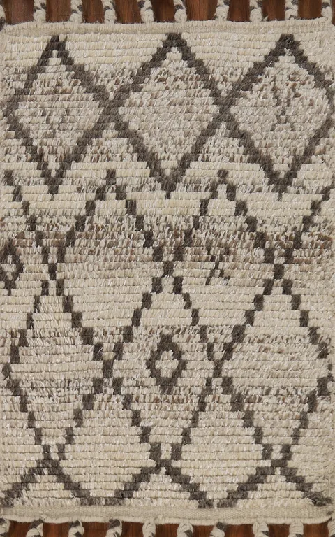 Geometric Wool Moroccan Oriental Rug 2x3
