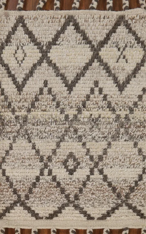 Striped Wool Geometric Moroccan Oriental Rug 2x3