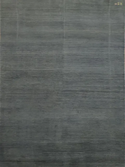 Contemporary Slate Blue Gabbeh Wool Rug 5'x7'