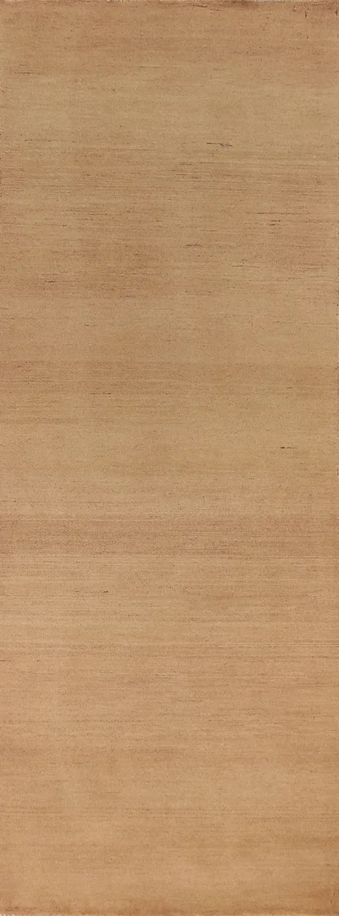 Light Brown Wool Gabbeh Modern Runner Rug 3x10