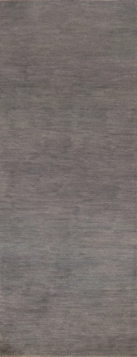 Gray Wool Gabbeh Modern Runner Rug 3x10