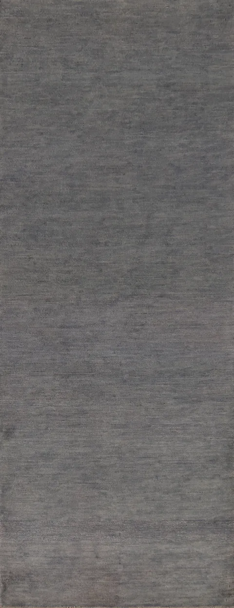 Gray Wool Gabbeh Modern Runner Rug 3x10