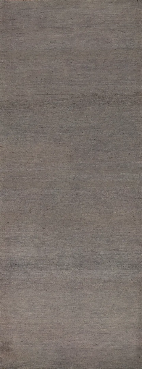 Gray Wool Gabbeh Modern Runner Rug 3x10