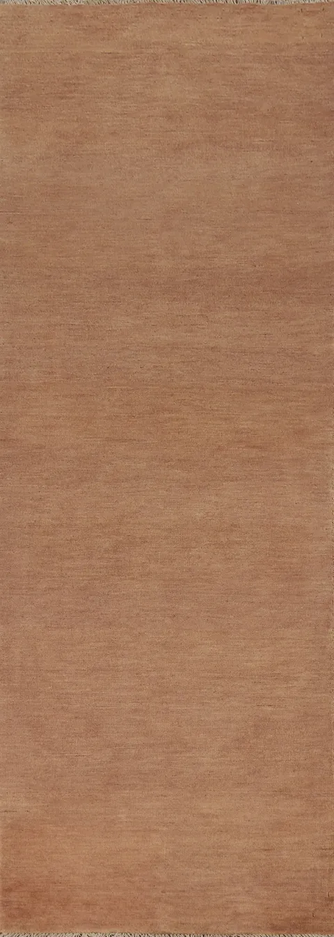 Brown Wool Gabbeh Modern Runner Rug 3x10
