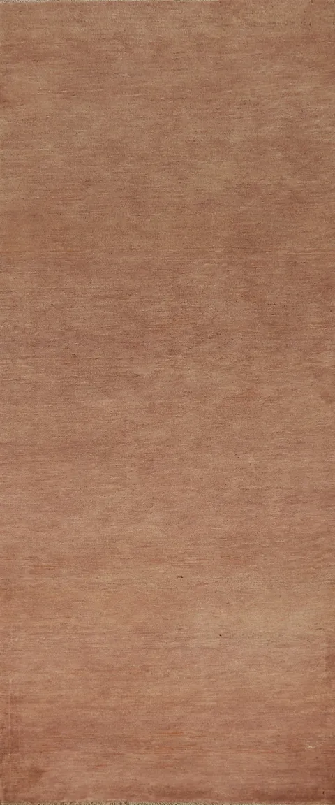 Brown Wool Gabbeh Oriental Runner Rug 3x9