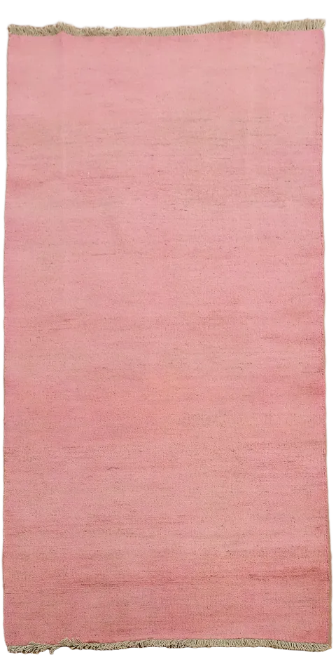 Pink Wool Gabbeh Oriental Runner Rug 3x7