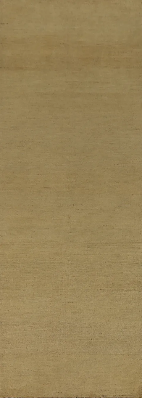 Gold Wool Gabbeh Modern Runner Rug 3x10