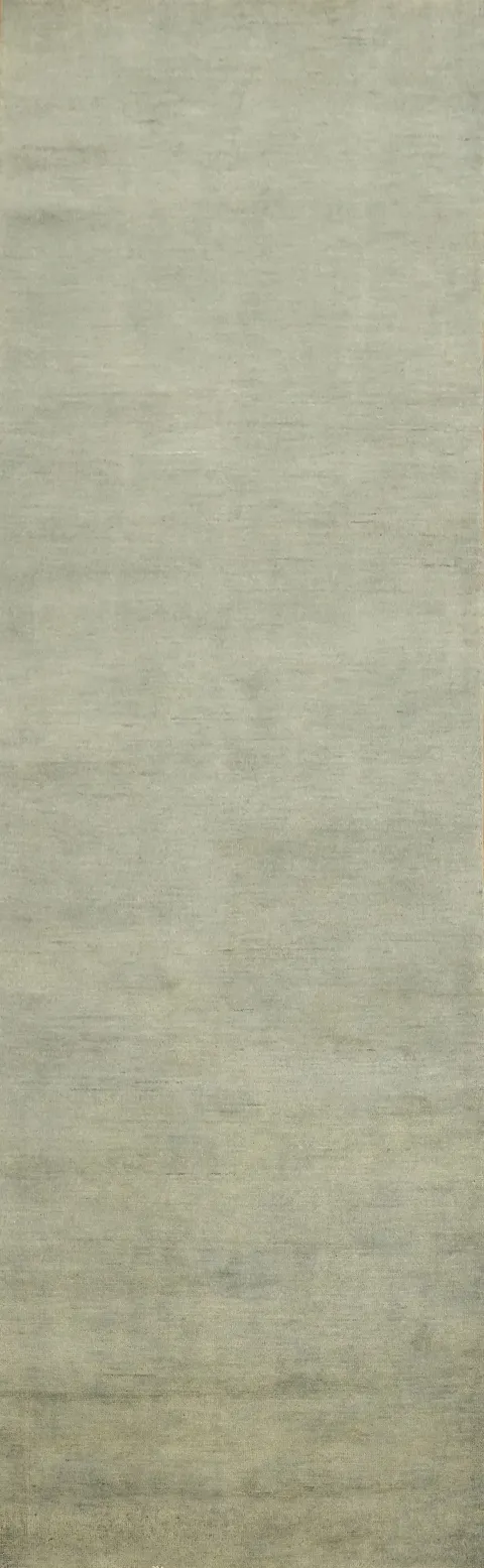 Gray Modern Gabbeh Wool Runner Rug 3x10