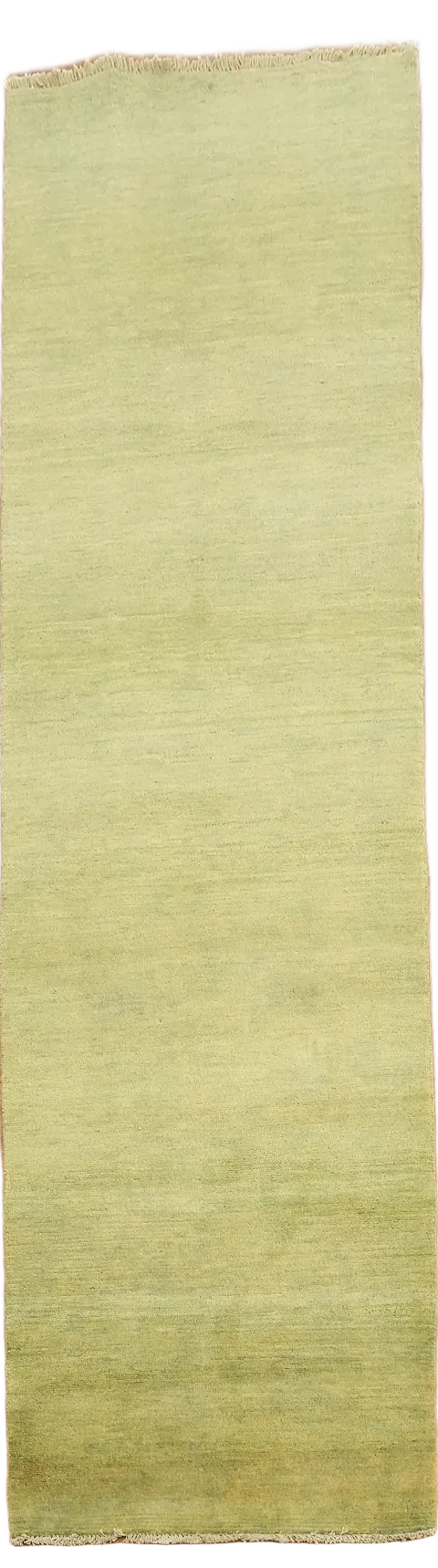 Green & Yellow Modern Gabbeh Wool Runner Rug 3x10
